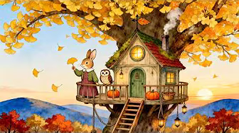 peaceful autumn music with little rabbit • 24/7 live AI